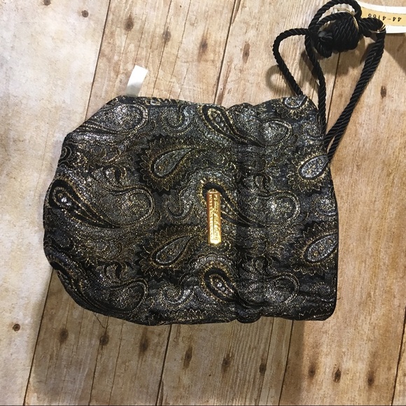 Black velvet pouch evening bag